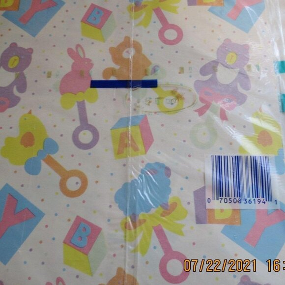Vintage Cleo Gift Wrapping Paper A Baby All Occasion Coated Heavyweight Paper Mu - Picture 1 of 2